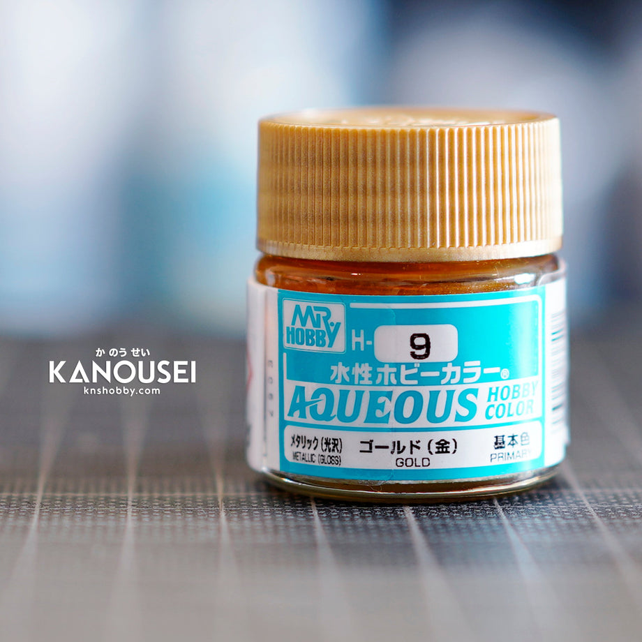 KNS Hobby - MR. HOBBY AQUEOUS HOBBY COLOR H-009 GOLD METALLIC 10ML